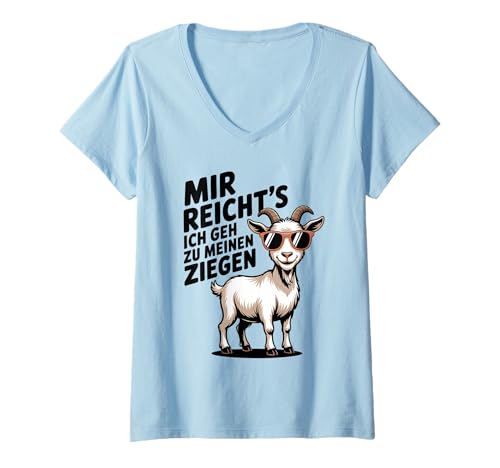 Damen Mir Reicht´s Ich GEH Zu Meinen Ziegen Lustiges Ziegen T-Shirt mit V-Ausschnitt Damen Mir Reicht´s Ich GEH Zu Meinen Ziegen Lustiges Ziegen T-Shirt mit V-Ausschnitt von Lustige Sprüche Geschenkidee Für Ziegenbauern Fans