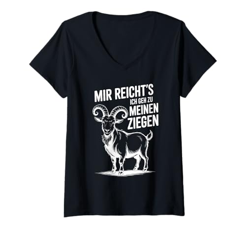 Damen Mir Reicht´s Ich GEH Zu Meinen Ziegen Lustiges Ziegen T-Shirt mit V-Ausschnitt Damen Mir Reicht´s Ich GEH Zu Meinen Ziegen Lustiges Ziegen T-Shirt mit V-Ausschnitt von Lustige Sprüche Geschenkidee Für Ziegenbauern Fans