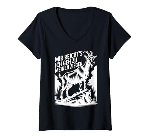 Damen Mir Reicht´s Ich GEH Zu Meinen Ziegen Lustiges Ziegen T-Shirt mit V-Ausschnitt Damen Mir Reicht´s Ich GEH Zu Meinen Ziegen Lustiges Ziegen T-Shirt mit V-Ausschnitt von Lustige Sprüche Geschenkidee Für Ziegenbauern Fans