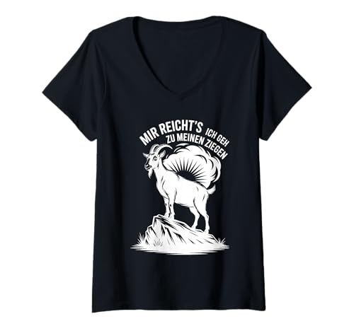 Damen Mir Reicht´s Ich GEH Zu Meinen Ziegen Lustiges Ziegen T-Shirt mit V-Ausschnitt Damen Mir Reicht´s Ich GEH Zu Meinen Ziegen Lustiges Ziegen T-Shirt mit V-Ausschnitt von Lustige Sprüche Geschenkidee Für Ziegenbauern Fans