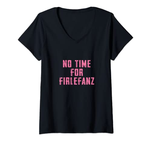 Damen Lustiger Spruch: No Time For Firlefanz T-Shirt mit V-Ausschnitt von Lustige Sprüche Geschenkidee by MEOW