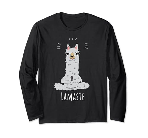 Damen Sommer Yoga Outfit mit Druck Lama Namaste Lamaste Langarmshirt Damen Sommer Yoga Outfit mit Druck Lama Namaste Lamaste Langarmshirt von Lustige Sprüche Herren Damen Sommermode mit Print