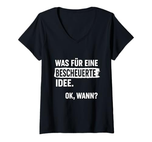 Damen Bescheuerte Idee Lustiger Spruch Humor Ironie Spaß Party Fun T-Shirt mit V-Ausschnitt Damen Bescheuerte Idee Lustiger Spruch Humor Ironie Spaß Party Fun T-Shirt mit V-Ausschnitt von Lustige Sprüche Humor Sarkasmus Ironie Outfits