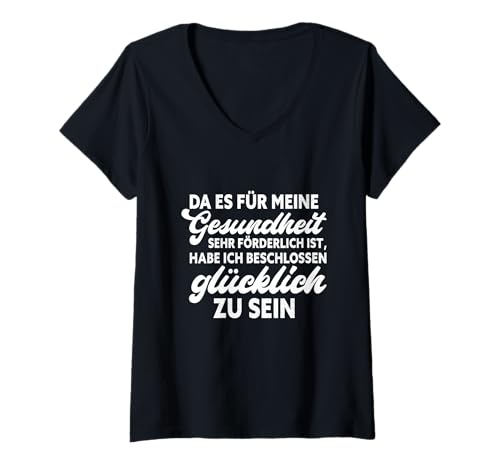 Damen Glücklich Sein Positiv Gute Laune Heiterkeit Optimist T-Shirt mit V-Ausschnitt Damen Glücklich Sein Positiv Gute Laune Heiterkeit Optimist T-Shirt mit V-Ausschnitt von Lustige Sprüche Lebensweisheit Inspiration Design