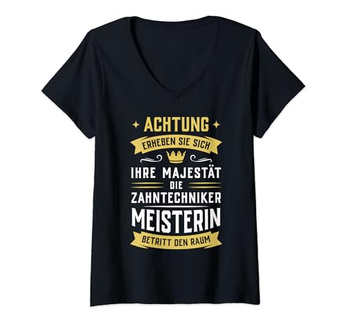 Damen Zahntechnikermeisterin Zahntechniker Zahntechnikerin Humor T-Shirt mit V-Ausschnitt Damen Zahntechnikermeisterin Zahntechniker Zahntechnikerin Humor T-Shirt mit V-Ausschnitt von Lustige Sprüche Meister Meisterin Männer Frauen