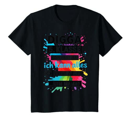 Kinder Digga 5. Klasse Kein Problem ich weiß Alles Schulkind T-Shirt Kinder Digga 5. Klasse Kein Problem ich weiß Alles Schulkind T-Shirt von Lustige Sprüche Schule Teenager