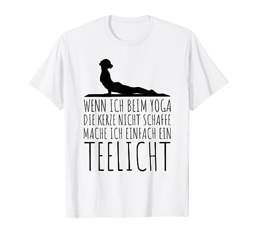 YOGA KERZE TEELICHT Lustiger Spruch Sport Humor Figur Frauen T-Shirt von Lustige Yoga Sprüche Geschenkideen Damen Fitness