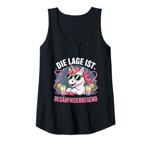 Damen Die Lage Ist Besäufniserregend Party Einhorn Malle Tank Top Damen Die Lage Ist Besäufniserregend Party Einhorn Malle Tank Top von Lustige Sprüche Urlaub Strand Cocktails Einhorn