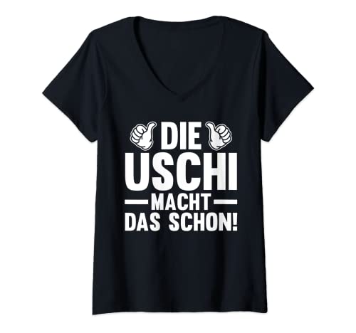 Damen Die Uschi Macht Das Schon T-Shirt mit V-Ausschnitt Damen Die Uschi Macht Das Schon T-Shirt mit V-Ausschnitt von Lustige Sprüche Uschi Geschenk