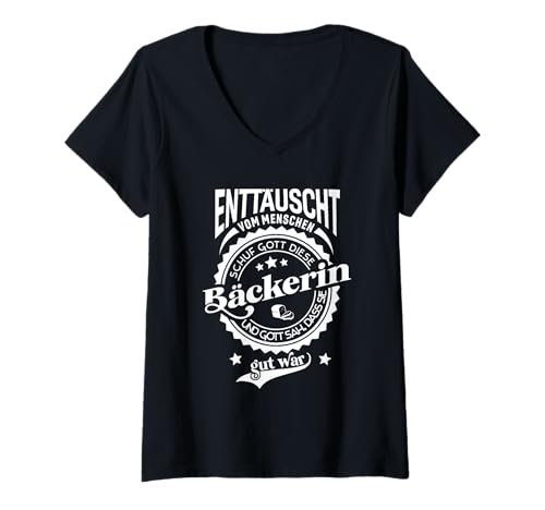 Damen Lustiger Spruch für Beruf Bäckerin T-Shirt mit V-Ausschnitt Damen Lustiger Spruch für Beruf Bäckerin T-Shirt mit V-Ausschnitt von Lustige Sprüche für Bäckerinnen