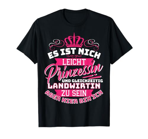 Lustige Sprüche für Bäuerinnen und Landwirtschaft - Prinzessin & Landwirtin Damen T-Shirt Schwarz Klein Crew Neck Halbarm Lustige Sprüche für Bäuerinnen und Landwirtschaft - Prinzessin & Landwirtin Damen T-Shirt Schwarz Klein Crew Neck Halbarm von Lustige Sprüche für Bäuerinnen und Landwirtschaft
