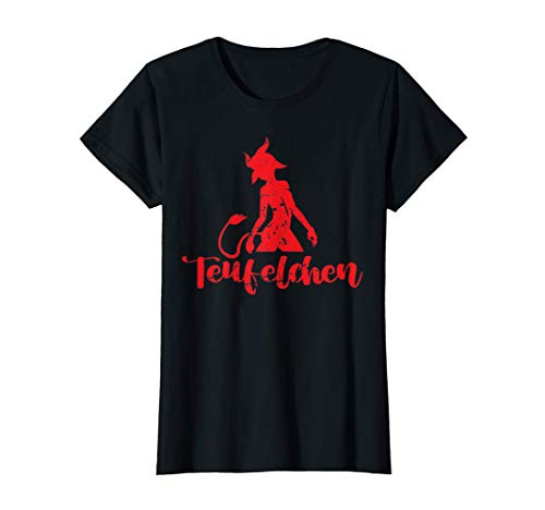 Damen Teufelchen Engelchen Teufel Hörner Engel Böse Frau T-Shirt Damen Teufelchen Engelchen Teufel Hörner Engel Böse Frau T-Shirt von Lustige Sprüche für Böse Frauen