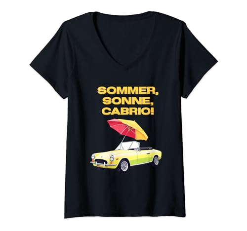 Damen Lustiger Cabriolet Spruch Sommer Sonne Cabrio Fahrer T-Shirt mit V-Ausschnitt Damen Lustiger Cabriolet Spruch Sommer Sonne Cabrio Fahrer T-Shirt mit V-Ausschnitt von Lustige Sprüche für Cabriofahrer