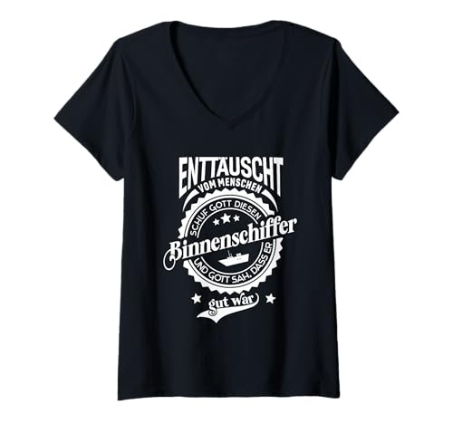 Damen Lustiger Spruch für Beruf Binnenschiffer T-Shirt mit V-Ausschnitt von Lustige Sprüche für Schiffer