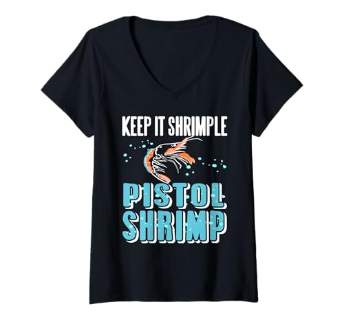 Damen Halt es Garnelich Lustig Knallkrebs Spruch Fans T-Shirt mit V-Ausschnitt Damen Halt es Garnelich Lustig Knallkrebs Spruch Fans T-Shirt mit V-Ausschnitt von Lustige Sprüche über Meeresleben Krustentiere