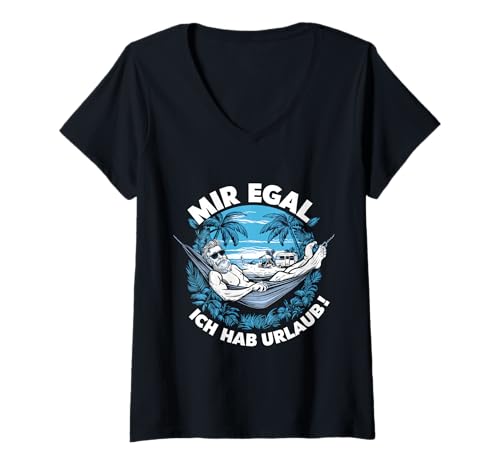 Damen Mir egal, ich hab Urlaub! Lustiges Urlaubs T-Shirt mit V-Ausschnitt Damen Mir egal, ich hab Urlaub! Lustiges Urlaubs T-Shirt mit V-Ausschnitt von Lustige Sprüche und Faulenzer Fans Design
