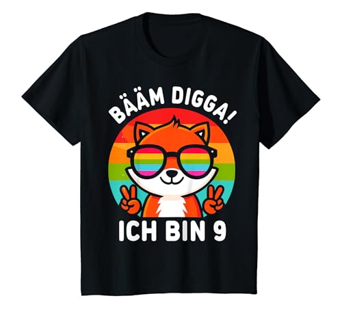 Kinder Bääm Digga Ich bin 9 9. Geburtstag Junge Mädchen Spruch T-Shirt von Lustige Sprüche & Geschenke ARTIPALATI