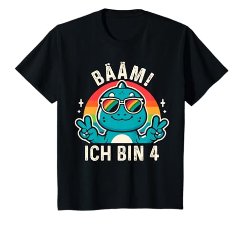 Kinder Bääm! Ich bin 4 Junge 4. Geburtstag Dino Mädchen T-Shirt von Lustige Sprüche & Geschenke ARTIPALATI