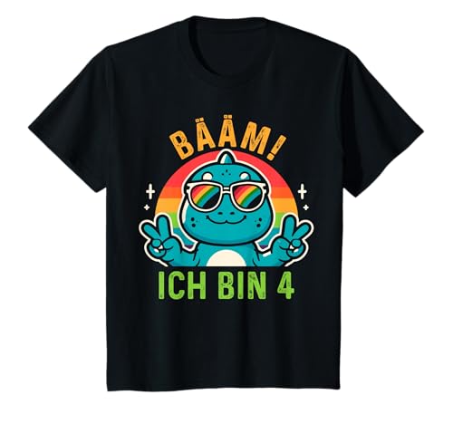 Kinder Bääm! Ich bin 4 Junge 4. Geburtstag Dino Mädchen T-Shirt von Lustige Sprüche & Geschenke ARTIPALATI
