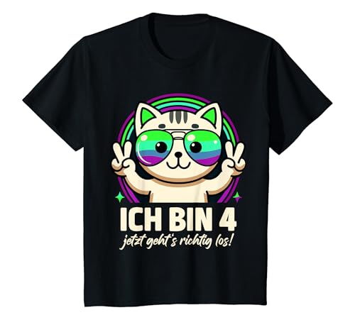 Kinder Ich bin 4 Jahre Mädchen 4. Geburtstag Spruch Vier T-Shirt von Lustige Sprüche & Geschenke ARTIPALATI