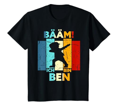 Lustige Sprüche & Geschenke Bääm! Ich Bin Ben V-Neck T-Shirt Schwarz Jungen 80/84 EU von Lustige Sprüche & Geschenke