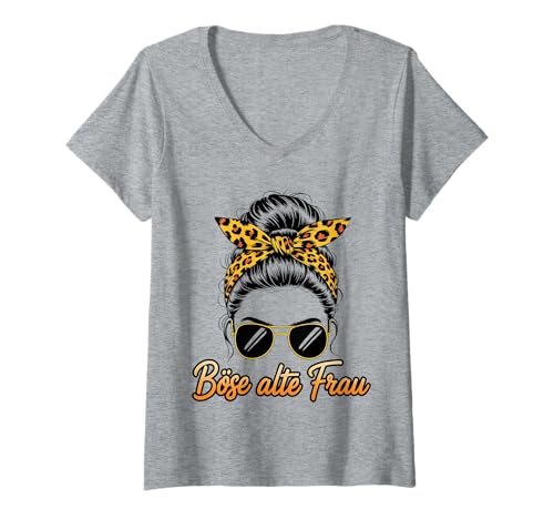 Damen Lustig Böse alte Frau Lustiger Spruch Sarkasmus Ironie Damen T-Shirt mit V-Ausschnitt Damen Lustig Böse alte Frau Lustiger Spruch Sarkasmus Ironie Damen T-Shirt mit V-Ausschnitt von Lustige Sprüche & Humorvolle Geschenke für Damen