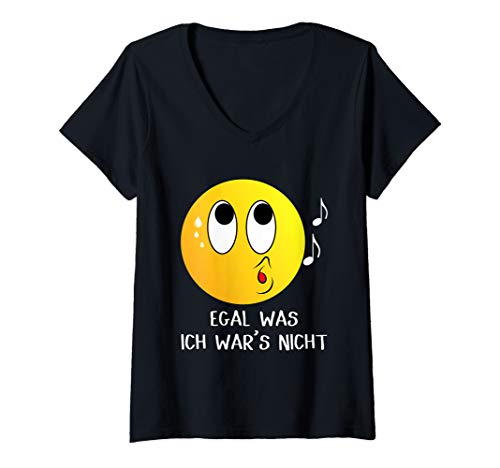 Damen Egal Was Ich War's Nicht Witziger Lustiger Ich nicht Spruch T-Shirt mit V-Ausschnitt Damen Egal Was Ich War's Nicht Witziger Lustiger Ich nicht Spruch T-Shirt mit V-Ausschnitt von Lustige Sprüche & Witze
