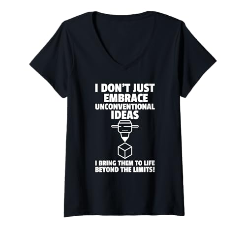 Damen Ich Habe Nicht nur unkonventionelle Ideen ich 3D drucke T-Shirt mit V-Ausschnitt Damen Ich Habe Nicht nur unkonventionelle Ideen ich 3D drucke T-Shirt mit V-Ausschnitt von Lustige Sprüche zu 3D Druckdesigns