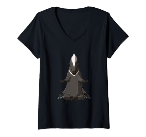 Damen Lustiges Yoga Stachelschwein T-Shirt mit V-Ausschnitt Damen Lustiges Yoga Stachelschwein T-Shirt mit V-Ausschnitt von Lustige Stachelschwein Designs