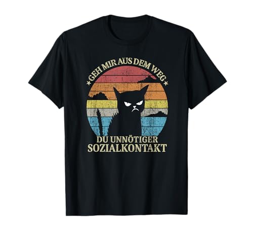 Lustige Statement Sprche Vintage Cat by Organiqed Damen & Herren Katzenliebhaber Unisex T-Shirt Schwarz M Geh mir aus dem Weg du unntiger Sozialkontakt Katzen Retro T-Shirt Lustige Statement Sprche Vintage Cat by Organiqed Damen & Herren Katzenliebhaber Unisex T-Shirt Schwarz M Geh mir aus dem Weg du unntiger Sozialkontakt Katzen Retro T-Shirt von Lustige Statement Sprüche Vintage Cat by Organiqed