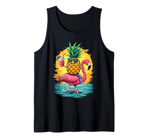 Flamingo und Ananas Strand Hawaiian Jungen T-Shirt Vintage Tank Top Flamingo und Ananas Strand Hawaiian Jungen T-Shirt Vintage Tank Top von Lustige Strand-Sommer-Shirts für Jungen