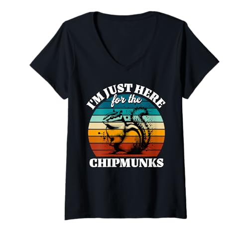 Damen Streifenhörnchen Sprüche Chipmunk T-Shirt mit V-Ausschnitt Damen Streifenhörnchen Sprüche Chipmunk T-Shirt mit V-Ausschnitt von Lustige Streifenhörnchen Für Damen Und Herren