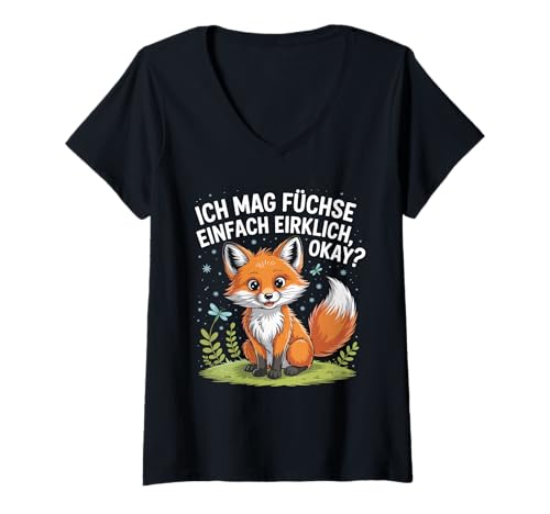 Damen ich Liebe den Füchse einfach wirklich, okay – Lustiges T-Shirt mit V-Ausschnitt Damen ich Liebe den Füchse einfach wirklich, okay – Lustiges T-Shirt mit V-Ausschnitt von Lustige Süße Fuchs Fans Kleidung