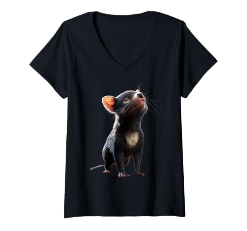 Damen Tasmanischer Teufel Beuteltier Tasmanien Süßer Beuteteufel T-Shirt mit V-Ausschnitt Damen Tasmanischer Teufel Beuteltier Tasmanien Süßer Beuteteufel T-Shirt mit V-Ausschnitt von Lustige Tasmanische Teufel für Tasmanien Liebhaber