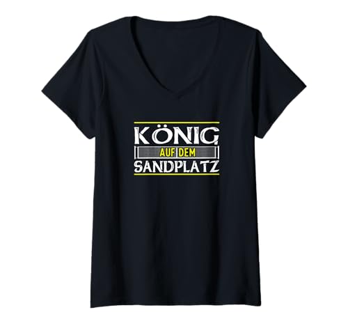 Damen Tennis König Sandplatz T-Shirt mit V-Ausschnitt Damen Tennis König Sandplatz T-Shirt mit V-Ausschnitt von Lustige Tennis Bekleidung