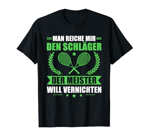 Herren Tennisspieler Der Meister will vernichten Tennis T-Shirt Herren Tennisspieler Der Meister will vernichten Tennis T-Shirt von Lustige Tennis Sprüche für Tennisliebhaber