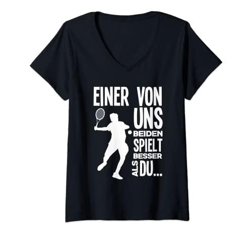 Damen Einer Von Uns Beiden Spielt Besser Als Du Lustiges Tennis T-Shirt mit V-Ausschnitt Damen Einer Von Uns Beiden Spielt Besser Als Du Lustiges Tennis T-Shirt mit V-Ausschnitt von Lustige Tennisspieler Tennis Geschenke