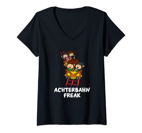 Damen Freizeitpark Achterbahn Freak T-Shirt mit V-Ausschnitt Damen Freizeitpark Achterbahn Freak T-Shirt mit V-Ausschnitt von Lustige Themenpark & Achterbahn Geschenkideen