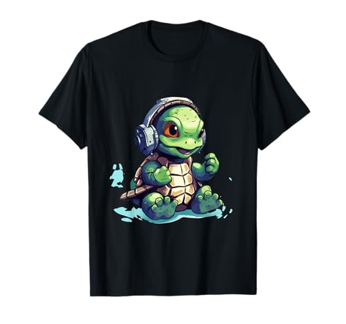Süße Schildkröte mit Kopfhörern Musik Kinder Damen Herren T-Shirt Süße Schildkröte mit Kopfhörern Musik Kinder Damen Herren T-Shirt von Lustige Tieroutfits für Herren und Damen aus HOL