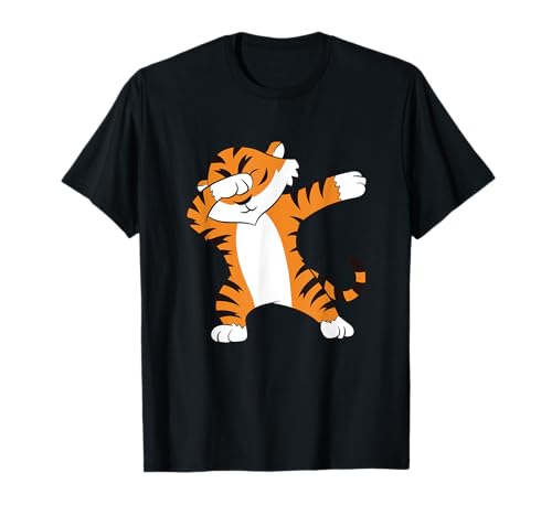 Lustige Tiger und Wildkatzen Geschenke Dabbing Tiger T-Shirt für Kinder und Erwachsene, Schwarz, S, Kurzarm, Klassische Passform, 100% Polyester Lustige Tiger und Wildkatzen Geschenke Dabbing Tiger T-Shirt für Kinder und Erwachsene, Schwarz, S, Kurzarm, Klassische Passform, 100% Polyester von Lustige Tiger und Wildkatzen Geschenke