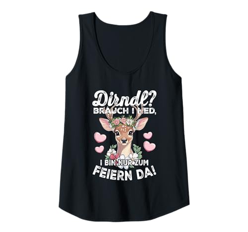 Damen Lustiges Dirndl Brauch I Ned REH Spruch Party Tank Top von Lustige Tracht Für Bayerische Party