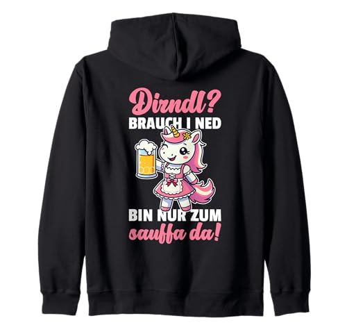 Einhorn Dirndl Trachtenshirt Trachten Kapuzenjacke Einhorn Dirndl Trachtenshirt Trachten Kapuzenjacke von Lustige Trachtenoutfits - Bayrische Shirts