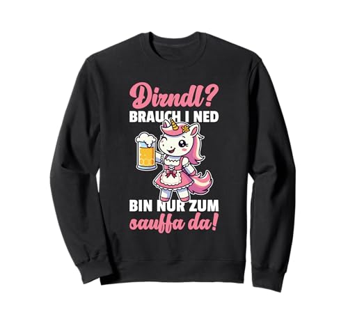 Einhorn Dirndl Trachtenshirt Trachten Sweatshirt Einhorn Dirndl Trachtenshirt Trachten Sweatshirt von Lustige Trachtenoutfits - Bayrische Shirts