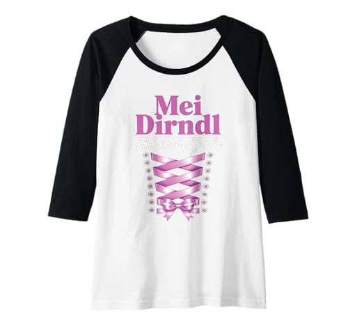 Damen Damen Trachtenshirt Trachten T-Shirt Tracht Ersatz Dirndl Raglan von Lustige Trachtenshirts Frauen & Kinder Mädchen