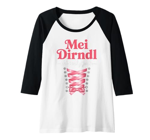 Damen Damen Trachtenshirt Trachten T-Shirt Tracht Ersatz Dirndl Raglan von Lustige Trachtenshirts Frauen & Kinder Mädchen