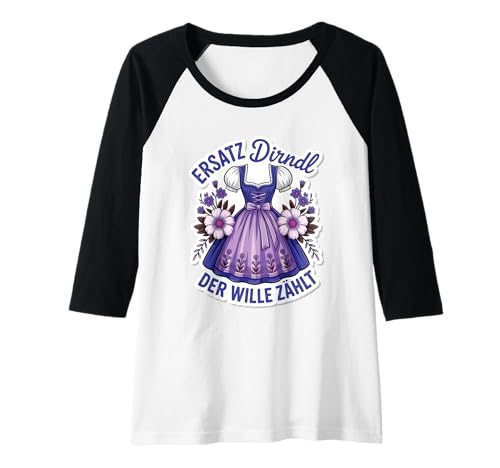 Damen Damen Trachtenshirt Trachten T-Shirt Tracht Ersatz Dirndl Raglan von Lustige Trachtenshirts Frauen & Kinder Mädchen