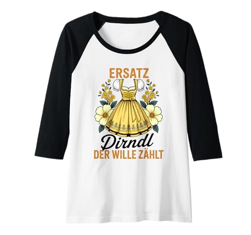 Damen Damen Trachtenshirt Trachten T-Shirt Tracht Ersatz Dirndl Raglan von Lustige Trachtenshirts Frauen & Kinder Mädchen