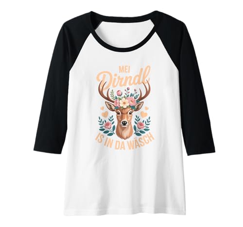 Damen Damen Trachtenshirt Trachten T-Shirt Tracht Ersatz Dirndl Raglan von Lustige Trachtenshirts Frauen & Kinder Mädchen