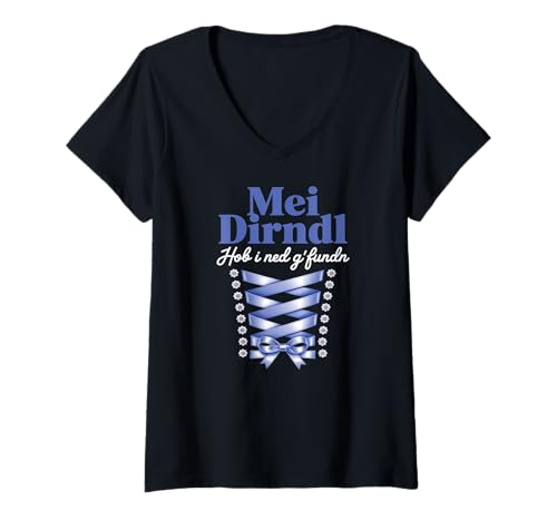 Damen Damen Trachtenshirt Trachten T-Shirt Tracht Ersatz Dirndl T-Shirt mit V-Ausschnitt von Lustige Trachtenshirts Frauen & Kinder Mädchen
