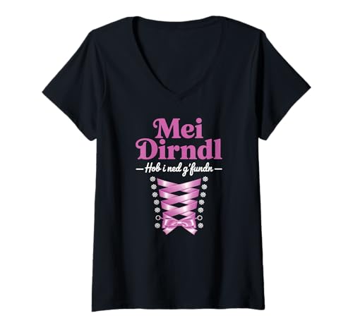Damen Damen Trachtenshirt Trachten T-Shirt Tracht Ersatz Dirndl T-Shirt mit V-Ausschnitt von Lustige Trachtenshirts Frauen & Kinder Mädchen